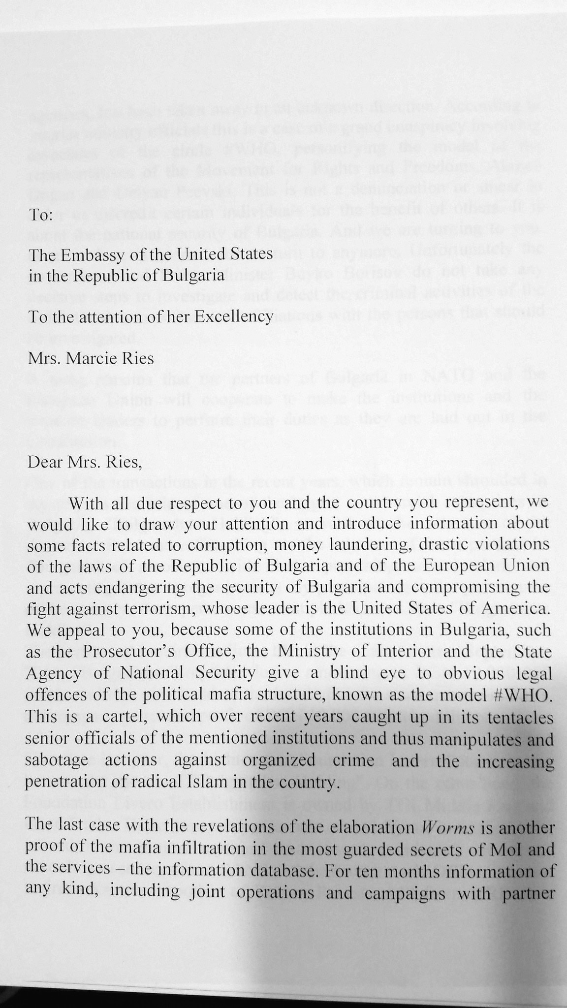 Letter to the US Embassy Exposes “Bulgartabac” Scheme, Featuring Boyko Borisov, Ahmed Dogan and Delyan Peevski